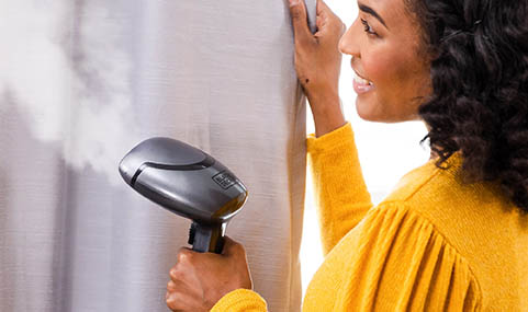 70% MORE STEAM* The fast and easy way to remove wrinkles and refresh fabrics around the house.